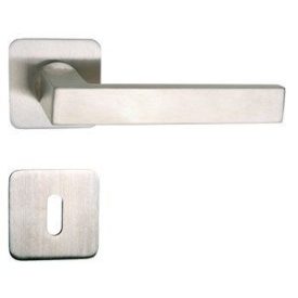 Maestro Cubic Laprozettás inox beltéri ajtókilincs, négyzet laprozetta, PZ