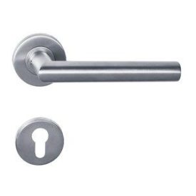 Maestro Thema-pro Objekt 3 inox beltéri ajtókilincs, körrozetta, PZ balos gomb–kilincs