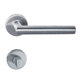 Maestro Thema-pro Objekt 3 inox beltéri ajtókilincs, körrozetta, WC