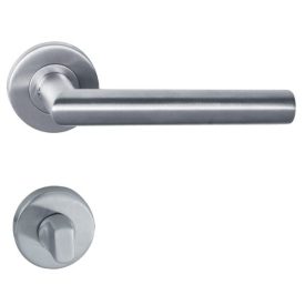 Maestro Thema-pro inox beltéri ajtókilincs, körrozetta, WC+KIJELZŐ