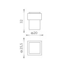 AJTÓÜTKÖZŐ SZÖGLETES 26*32MM NIKKEL PERLA