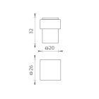 AJTÓÜTKÖZŐ SZÖGLETES 26x32MM INOX KICSI