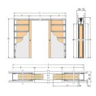 Eclisse Syntesis Line Estensione kétszárnyú tolóajtó tokszerkezet - gipszkarton falhoz - 600+600 125mm