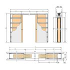 Eclisse Syntesis Line Estensione kétszárnyú tolóajtó tokszerkezet - gipszkarton falhoz - 600+600