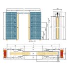 Eclisse Syntesis Luce Estensione huzalozásra előkészített kétszárnyú tolóajtó tokszerkezet - vakolt falhoz - 600+600