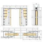 Eclisse Syntesis Luce Estensione huzalozásra előkészített kétszárnyú tolóajtó tokszerkezet - gipszkarton falhoz - 600+600