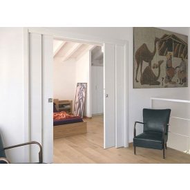   Eclisse Telescopica Estensione kétszárnyú szimmetrikus falban futó tolóajtó tokszerkezet - vakolt falhoz 1550+1550