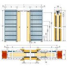 Eclisse LUCE ESTENSIONE falban futó kétszárnyú tolóajtó tokszerkezet kábelezhető profillal - vakolt falhoz 600+600