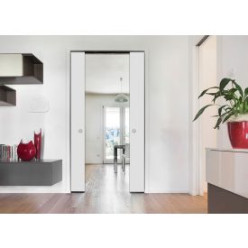   Eclisse EWOLUTO Estensione falban futó kétszárnyú tolóajtó tokszerkezet fúrható, terhelhető oldalfallal - vakolt falhoz 700+700