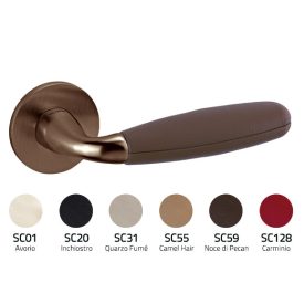   Olivari CLUB SuperBronz matt + bőr DV lapos rozettás kilincs