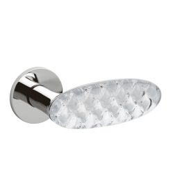   Olivari CRYSTAL ROYAL fényes króm + üveg c6 lapos rozettás kilincs