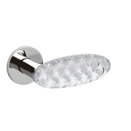 Olivari CRYSTAL ROYAL fényes króm + üveg c6 lapos rozettás kilincs
