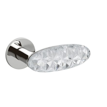 Olivari CRYSTAL DIAMOND fényes króm + üveg C6  lapos rozettás kilincs