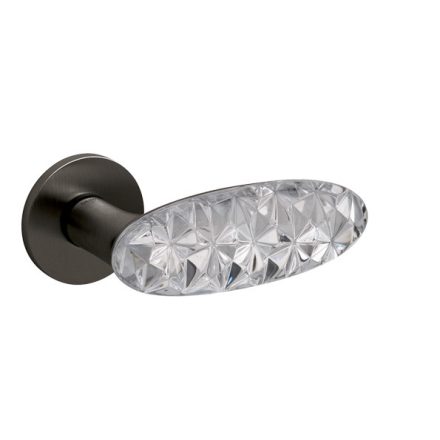 Olivari CRYSTAL DIAMOND SuperAntracit + üveg U6 lapos rozettás kilincs