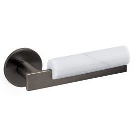   Olivari BAU SuperAntracit  lapos rozettás kilincs ajtóütközővel