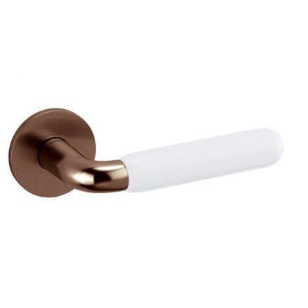Olivari ALBA SuperBronz matt 3 porcelán DD lapos rozettás kilincs
