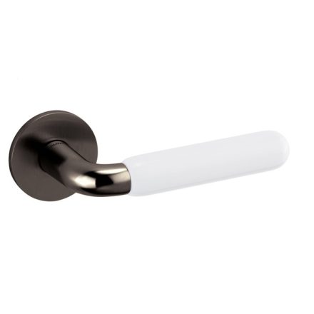 Olivari ALBA SuperAntracit matt + porcelán UD lapos rozettás kilincs