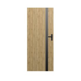   Modern Loretto fekete üveggel Fresh+ felülettel Tölgy Halifax ajtólap