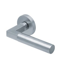   Scoop Slidebloc 3.0 BAUHAUS szálcsiszolt acél körrozettás kilincs 1016 BB