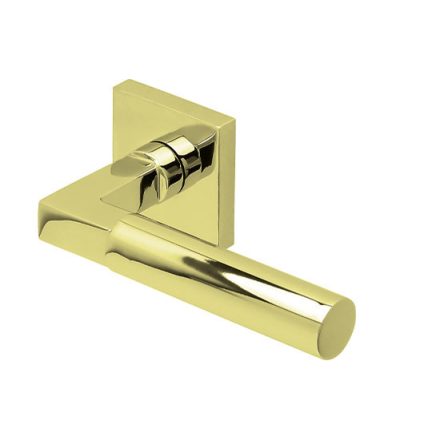 Scoop Slidebloc 3.0 BAUHAUS acél  sárgaréz PVD négyzetrozettás kilincs 1016 BB